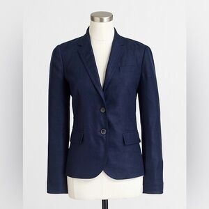 J. Crew Schoolboy Blazer Linen navy Blue Womens 2